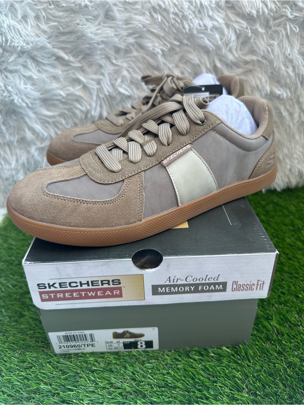 Skechers Men’s Brown & Beige Low-Top Sneakers